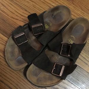 Brown Suede Birkenstocks///Barely worn!!!!